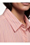 Lcw Vision Pink Belted Striped Women's Shirt - 3