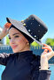Straw Beach Hat with Pearls Rms-Rş-62-26 Black - 3