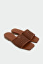 Ciffy Knitted Detailed Flat Women's Tan Slippers