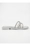Mi̇a026-1601 Daily Women's Silver Stone-Embellished Holiday Slippers - 6