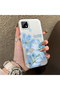 Realme C21 Compatible Silicone Edge Hard Back Case Couple Phone Case with Floral Pattern - 3