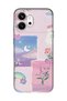 Honor 600 Compatible Pastel Floral Moon and Rainbow Pattern Transparent Phone Case