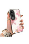 Vivo V50 Lite Compatible Silicone Edge Hard Back Case Couple Phone Case with Floral Pattern