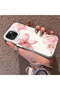 iPhone 13 Compatible Silicone Edge Hard Back Case Couple Phone Case with Floral Pattern - 2