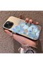 iPhone 13 Mini Compatible Silicone Edge Hard Back Case Couple Phone Case with Floral Pattern - 2