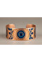 100% Handmade Copper |   Copper Evil Eye and Tile Patterned Wide Adjustable Cuff Bracelet - 4