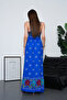 Full Length Straps Double Breasted Me Gathered Viscose Dress - 6