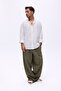 Super Baggy Linen Trousers with Elastic Waist - 6