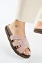 Bartolo Women's Leather Genuine Leather Caged Powder Slippers - 4