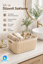 Jute Cornered Saddle 26 L Multi-Purpose Storage and Transport Basket Laundry Toy Organizer - 3