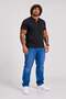 Men's Large Size Single Jersey Polo T-Shirt with Stand Collar 26400 Navy Blue - 2