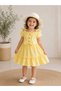 Girls' Hat-And-Headband Dress with Tie-Up Bows on the Shoulder in Turquoise Fabric