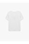 Cotton Short Sleeve Crew Neck T-Shirt with Stone Star Print - 2