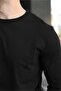 Black 100% Cotton Slim Fit Men's T-Shirt E7187 - 3