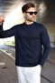 Navy Blue 100% Cotton Slim Fit Men's T-Shirt E7187 - 4