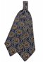 Navy Blue Claret Red Shawl Pattern Italian Ascot Tie Sac114 - 4