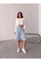 Ice Snow High Waist Full Fit Cropped Denim Jeans Shorts - 2