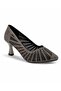 Women's Platinum Comfortable Heel Stone Detailed Special Design Evening Dress Shoes - 6