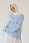 Women's Asymmetrical Cut Waist Tie Modal Hijab Shirt - 7