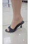 New Season Women's Pointed Toe Polka Dot Heeled Slippers - 2