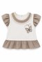 Butterfly Embroidered 100% Cotton Baby Girl Summer Shorts Set 2405 - 3