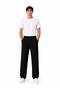 Men's Pleated Half Elastic Baggy Fabric Trousers