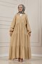 Muslin Fabric Robalı İvana Dress-Beige