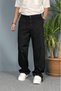 Lace-Up Baggy Fit Black Jeans - Denim Trousers - 2