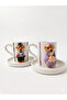 Handmade Set of 2 Ceramic Coffee Cups - Gold Gilded Teddy Bear Purple Series 90 ml - 3