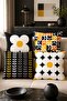 Retro Dark Flowers Patterned 4-Piece Throw Pillow Cover Set