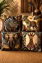 Mystical African Animals Patterned 4-Piece Throw Pillow Cover Set