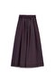 Elastic Waist Pleated Skirt Burgundy