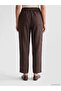 Lcw Vision Brown Elastic Waist Linen Blended Women's Trousers - 4