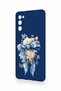 Samsung S20Fe Compatible Blue Ribbon Flower Pattern Silicone Case - 4