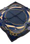 Twill Patterned Scarf Ls2201 04-Navy Blue-Indigo-Cream