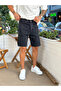 Ethnic Patterned Regular Denim Shorts