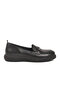 Black Genuine Leather Women's Casual Shoes 44332 Z