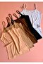 Bella Touch |   5-Pack V-Neck Modal Fabric Blouse-Undershirt in Powder, Light Brown, Bitter Brown, Black and White Colors for Women with Thin Straps - 2