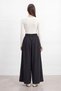Women's Wide-Leg Woven Trousers with Elastic Waist – 18310Pnt Black - 2