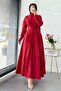 Premium Design Poplin Shirt Dress - Red