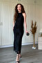Halter Neck Jacquard Glitter Midi Tulle Dress - 9