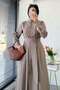 Premium Design Poplin Shirt Dress - Mink - 4