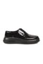 Black Patent Leather Genuine Leather Men's Casual Shoes - 2