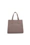 Women Grey Textured Double Handle Workwear Handheld Bag With Detachable Strap - 3