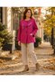 Fuchsia Color Special Design Hand Knitted Motif Bohemian Jacket - 4