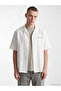 Xside White Relax Fit Embroidered Men's Shirt