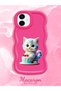 Samsung Galaxy A06 Compatible Case Camera Protector Red Silicone Couple Phone Case Cat Pattern - 2