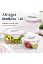 3 PCS Glass Food Storage Container Set 405ml 720ml 950ml, Round Airtight Storage Container - 2