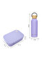 Smart Serve Bento Lunch Box 1100ml & Double Wall Stainless Steel Water Bottle 500ml – Purple - 8