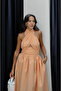 Salmon Color Halter Neck Dress - 2Y10577 - 4